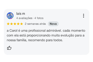 Avaliação de Lais M — 5 estrelas